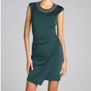 NWT Laundry by Shelli Segal green ruched dress